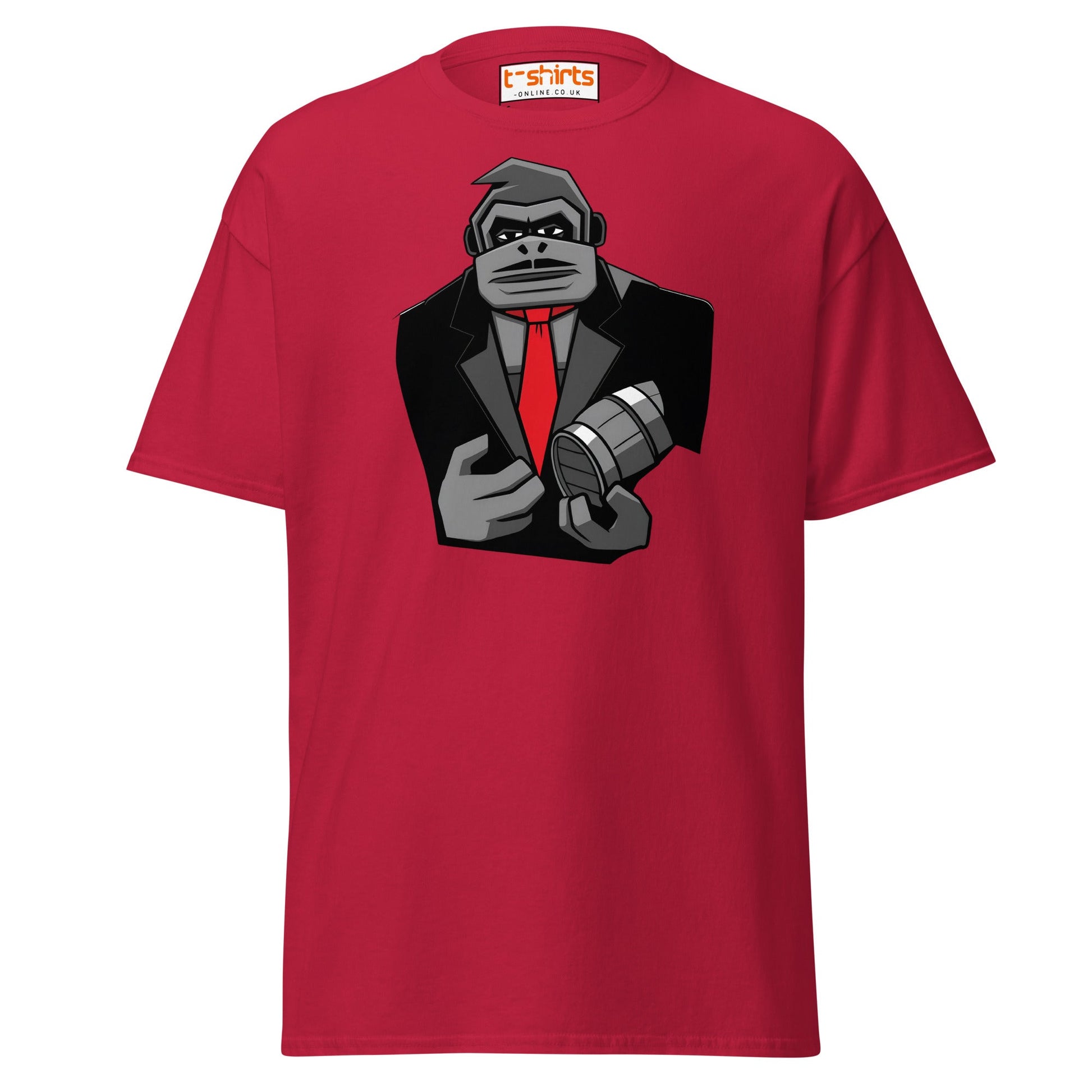 Gorilla Mafia Boss T-Shirt – Bold Cartoon Graphic Tee - Cardinal - T-Shirts Online
