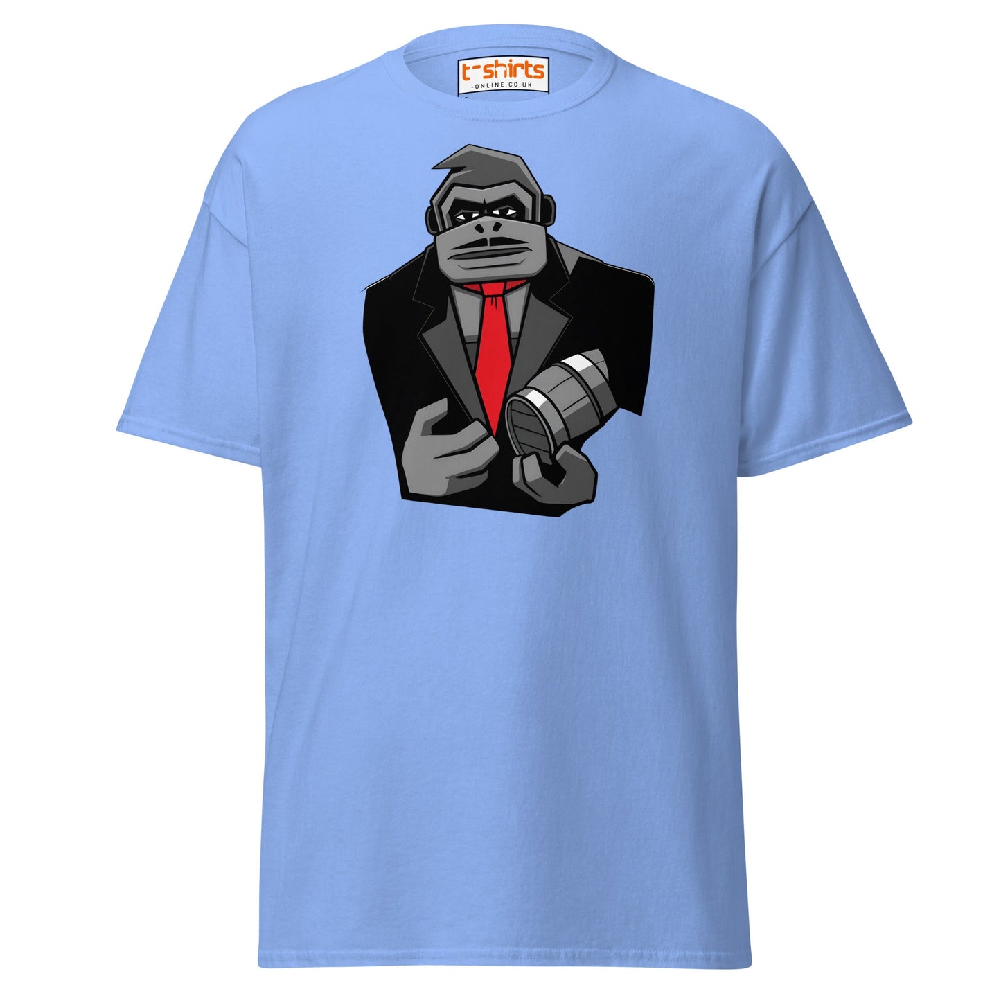 Gorilla Mafia Boss T-Shirt – Bold Cartoon Graphic Tee - Carolina Blue - T-Shirts Online