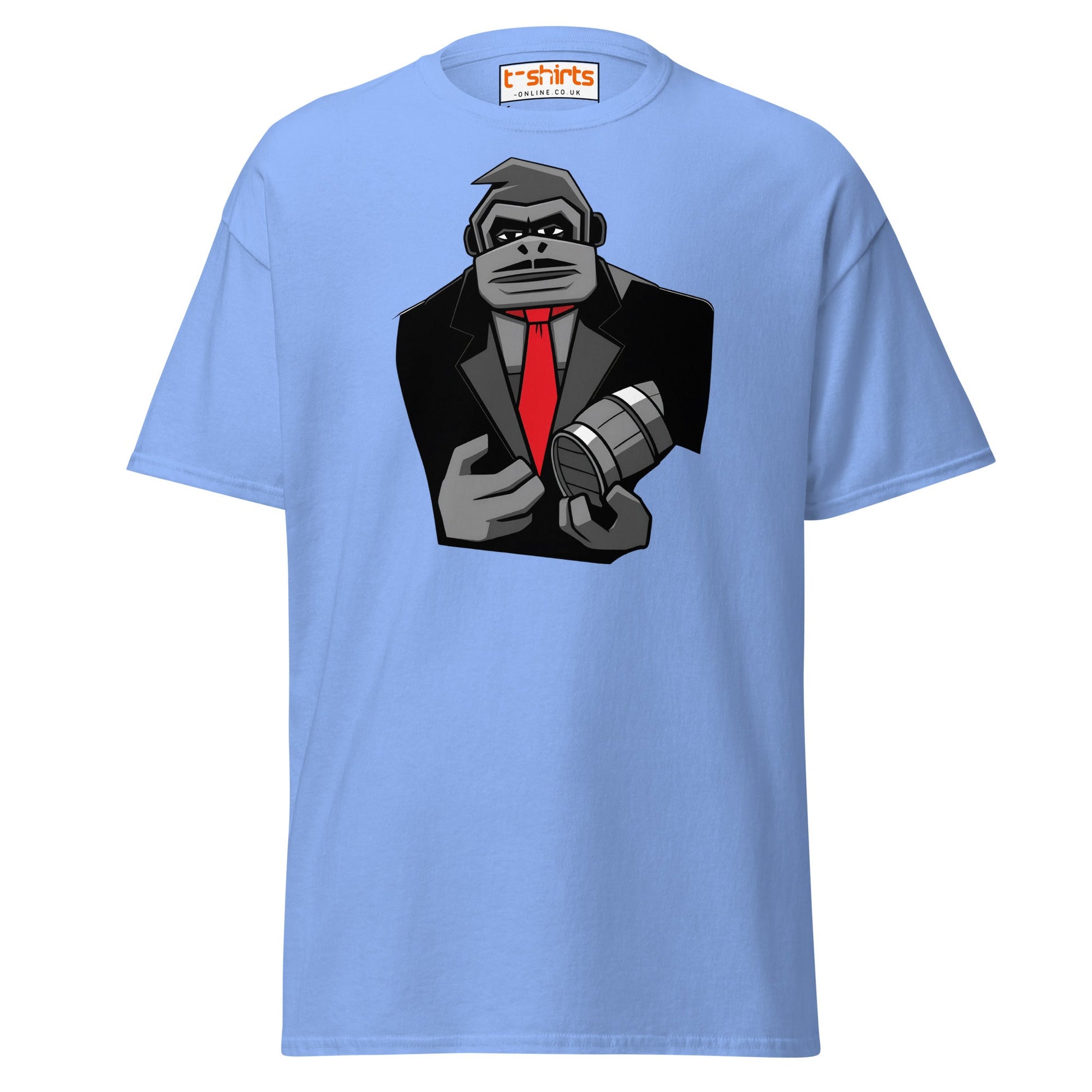 Gorilla Mafia Boss T-Shirt – Bold Cartoon Graphic Tee - Carolina Blue - T-Shirts Online