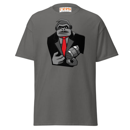 Gorilla Mafia Boss T-Shirt – Bold Cartoon Graphic Tee - Charcoal - T-Shirts Online