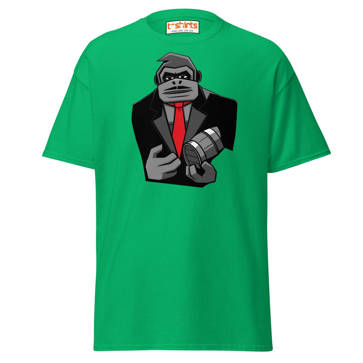 Gorilla Mafia Boss T-Shirt – Bold Cartoon Graphic Tee - Irish Green - T-Shirts Online