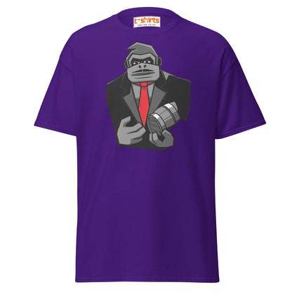 Gorilla Mafia Boss T-Shirt – Bold Cartoon Graphic Tee - Purple - T-Shirts Online