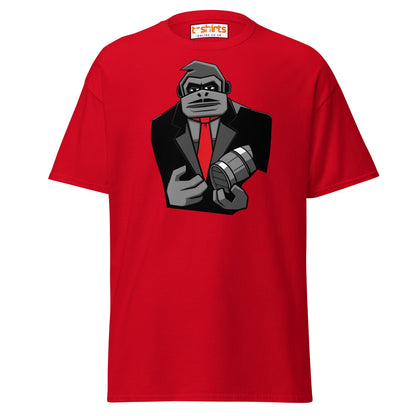 Gorilla Mafia Boss T-Shirt – Bold Cartoon Graphic Tee - Red - T-Shirts Online