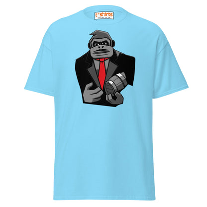 Gorilla Mafia Boss T-Shirt – Bold Cartoon Graphic Tee - Sky - T-Shirts Online