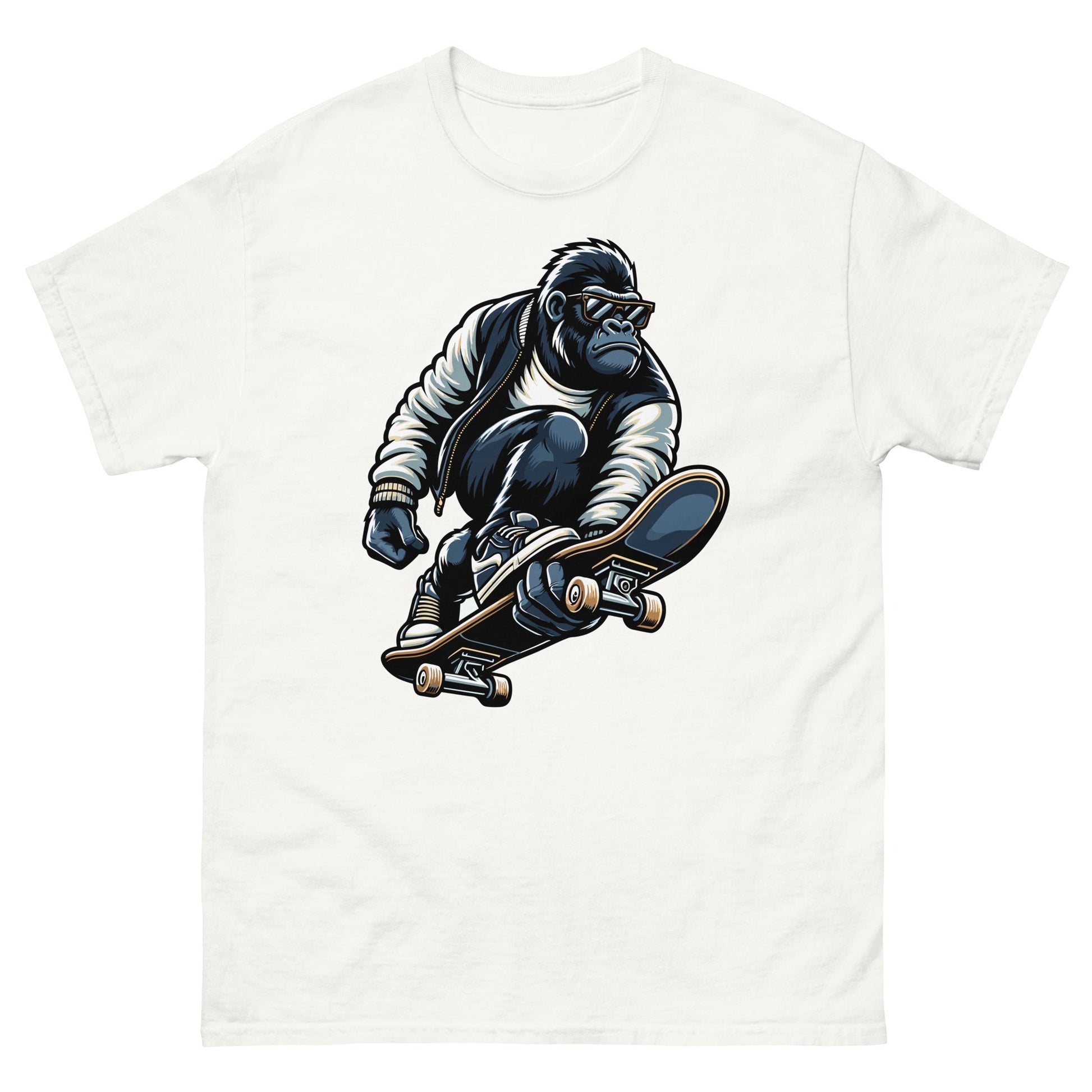 Gorilla Skateboard | Skating T-Shirt - White - T-Shirts Online