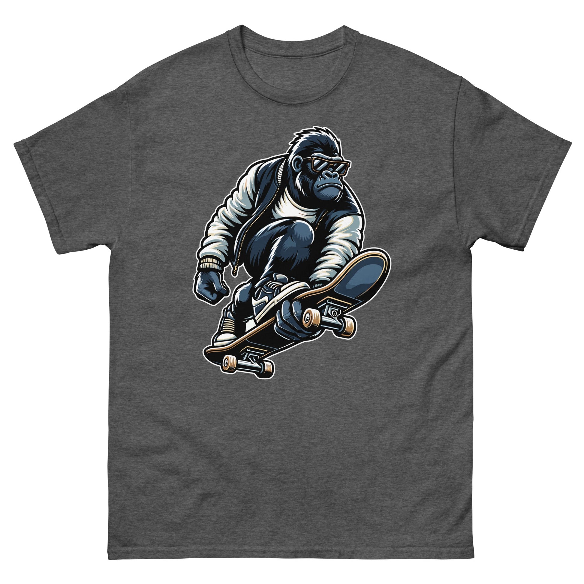 Gorilla Skateboard | Skating T-Shirt - Dark Heather - T-Shirts Online