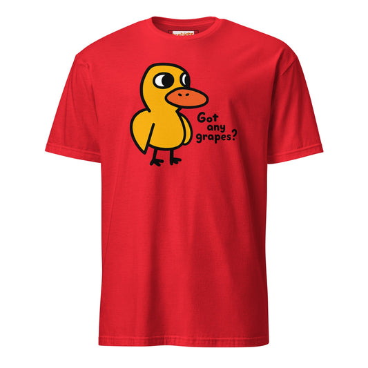 Got Any Grapes T-Shirt | Mr Duck Tee - Red - T-Shirts Online