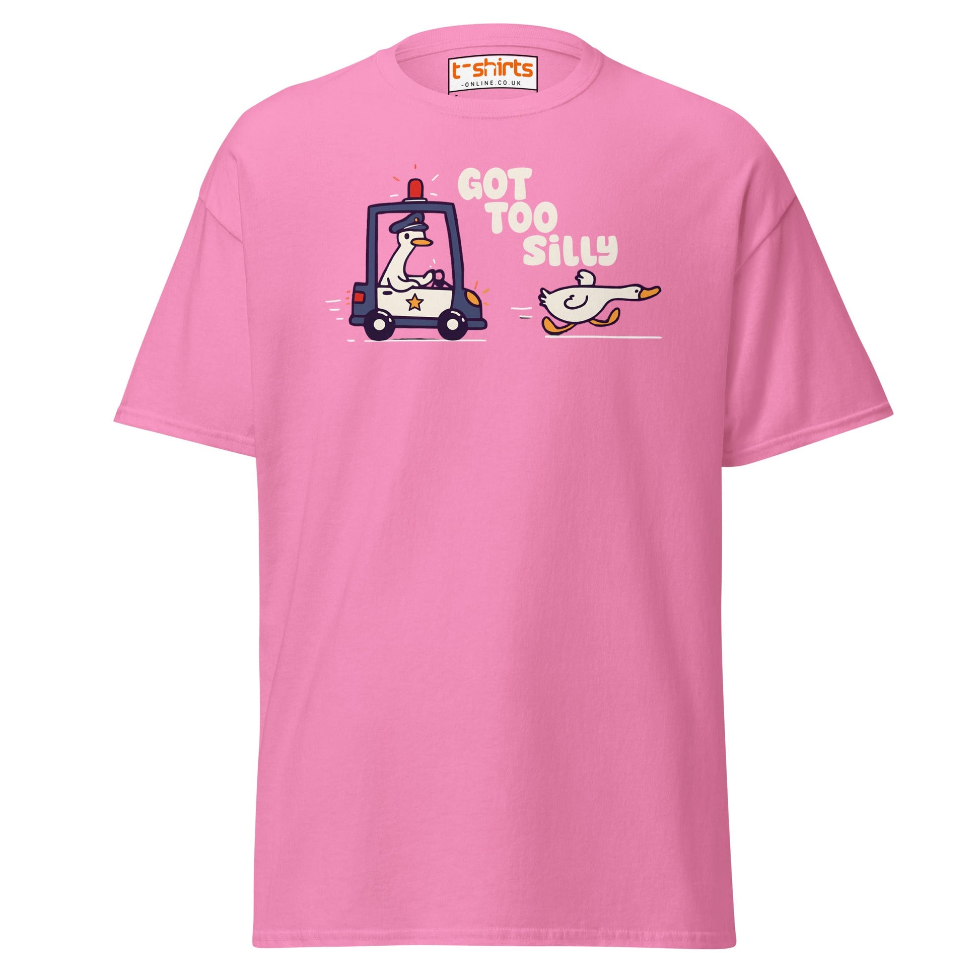 Got Too Silly T-Shirt – Funny Goose Police Chase Tee - Azalea - T-Shirts Online