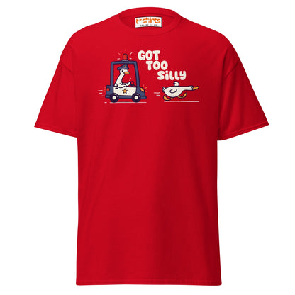 Got Too Silly T-Shirt – Funny Goose Police Chase Tee - Red - T-Shirts Online