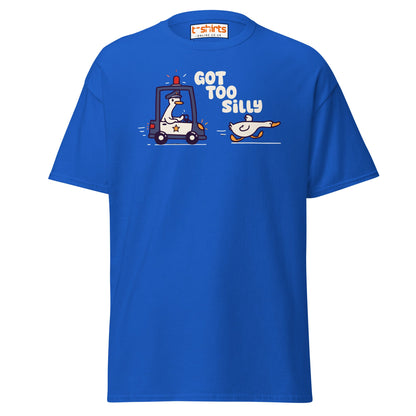 Got Too Silly T-Shirt – Funny Goose Police Chase Tee - Royal - T-Shirts Online