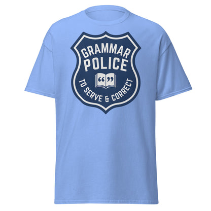 Grammar Police T-Shirt - Funny To Serve & Correct Tee - Carolina Blue - T-Shirts Online