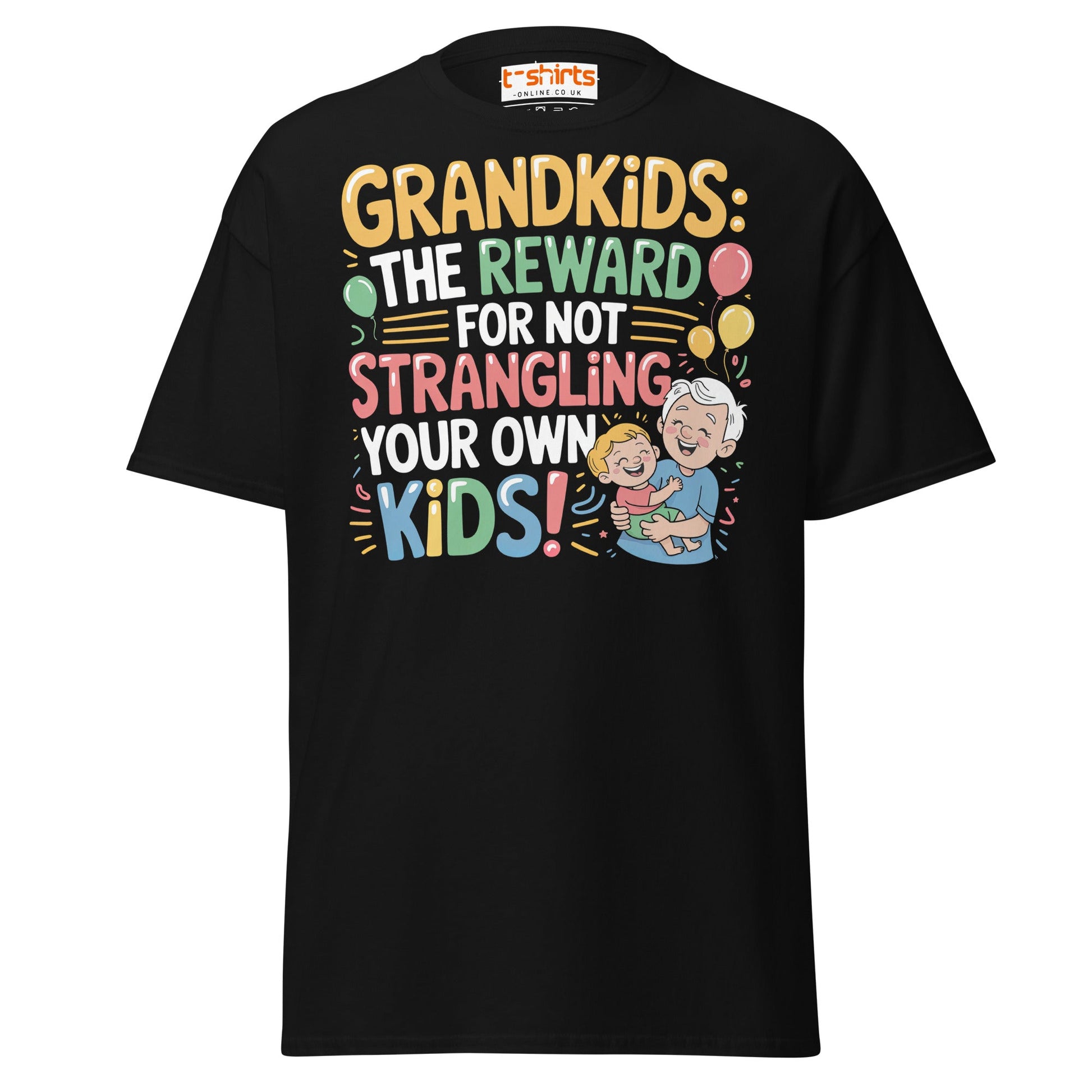 Grandkids Reward T-Shirt | Funny Family Humor Tee - Black - T-Shirts Online
