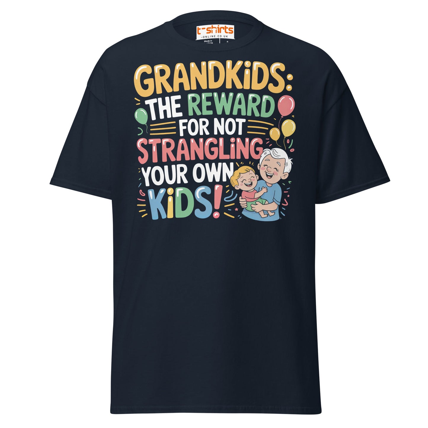 Grandkids Reward T-Shirt | Funny Family Humor Tee - Navy - T-Shirts Online