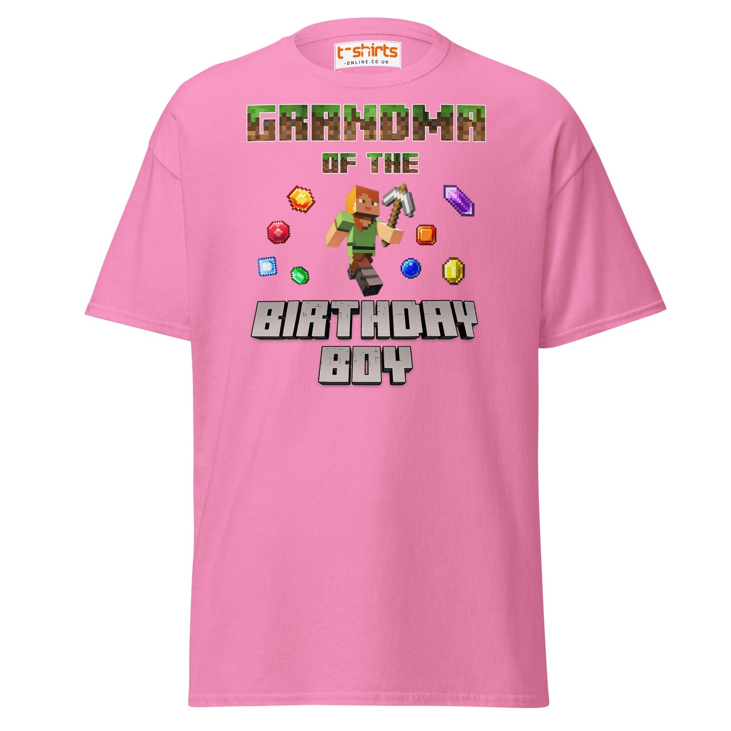Grandma of the Birthday Boy T-Shirt | Pixel Gamer Style - Azalea - T-Shirts Online