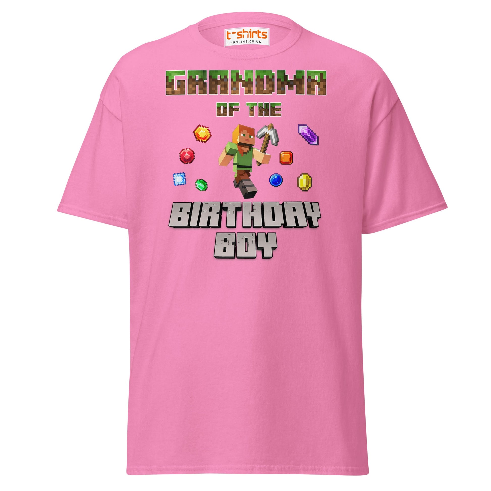 Grandma of the Birthday Boy T-Shirt | Pixel Gamer Style - Azalea - T-Shirts Online