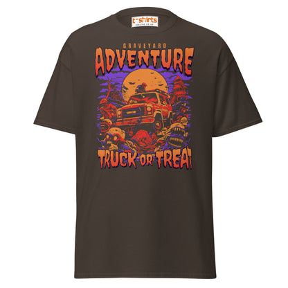 Graveyard Adventure Truck or Treat T-Shirt - Dark Chocolate - T-Shirts Online