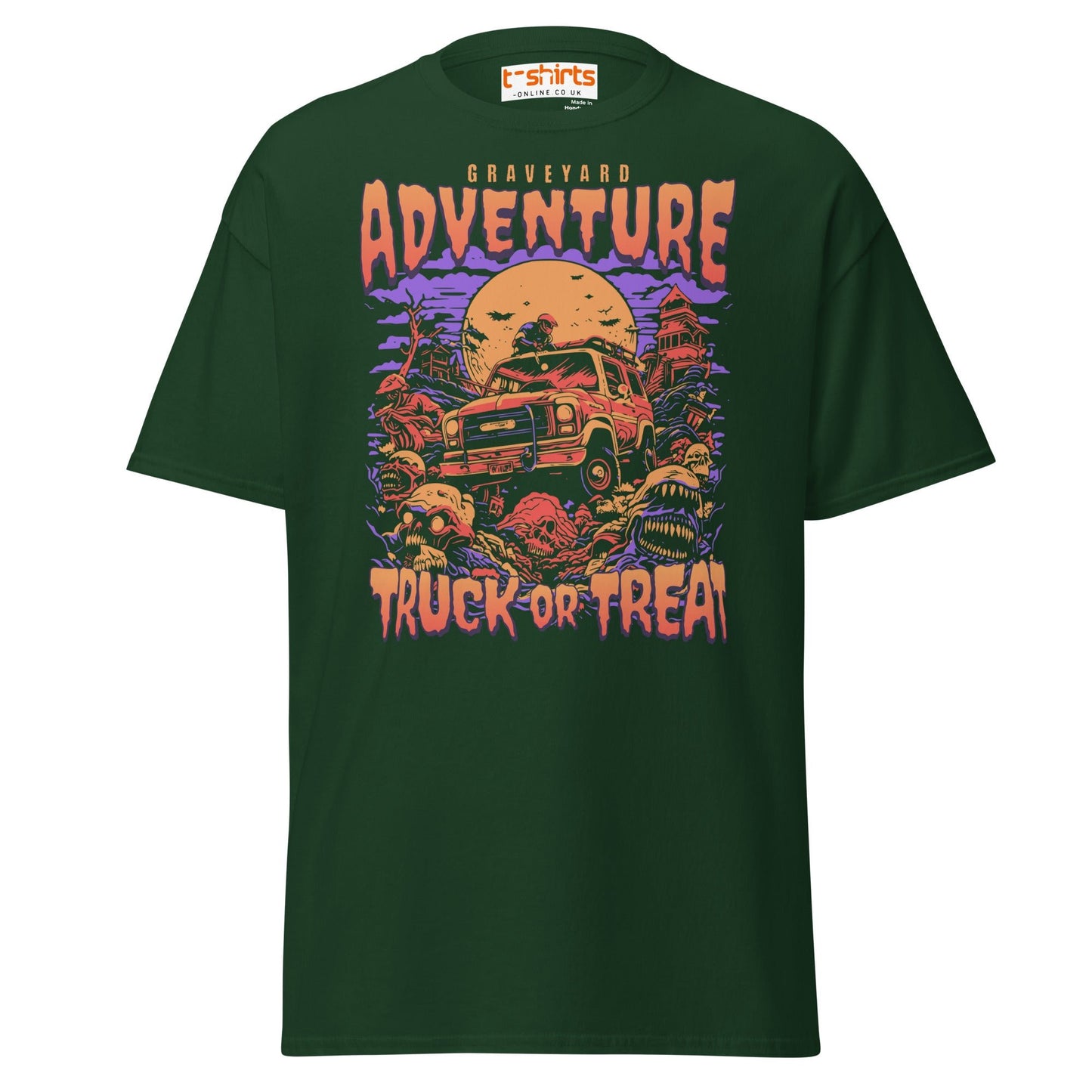 Graveyard Adventure Truck or Treat T-Shirt - Forest Green - T-Shirts Online