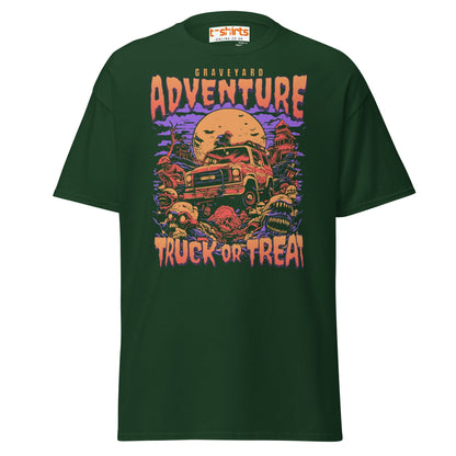 Graveyard Adventure Truck or Treat T-Shirt - Forest Green - T-Shirts Online