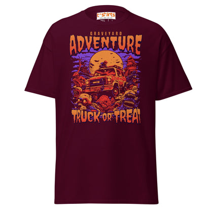 Graveyard Adventure Truck or Treat T-Shirt - Maroon - T-Shirts Online