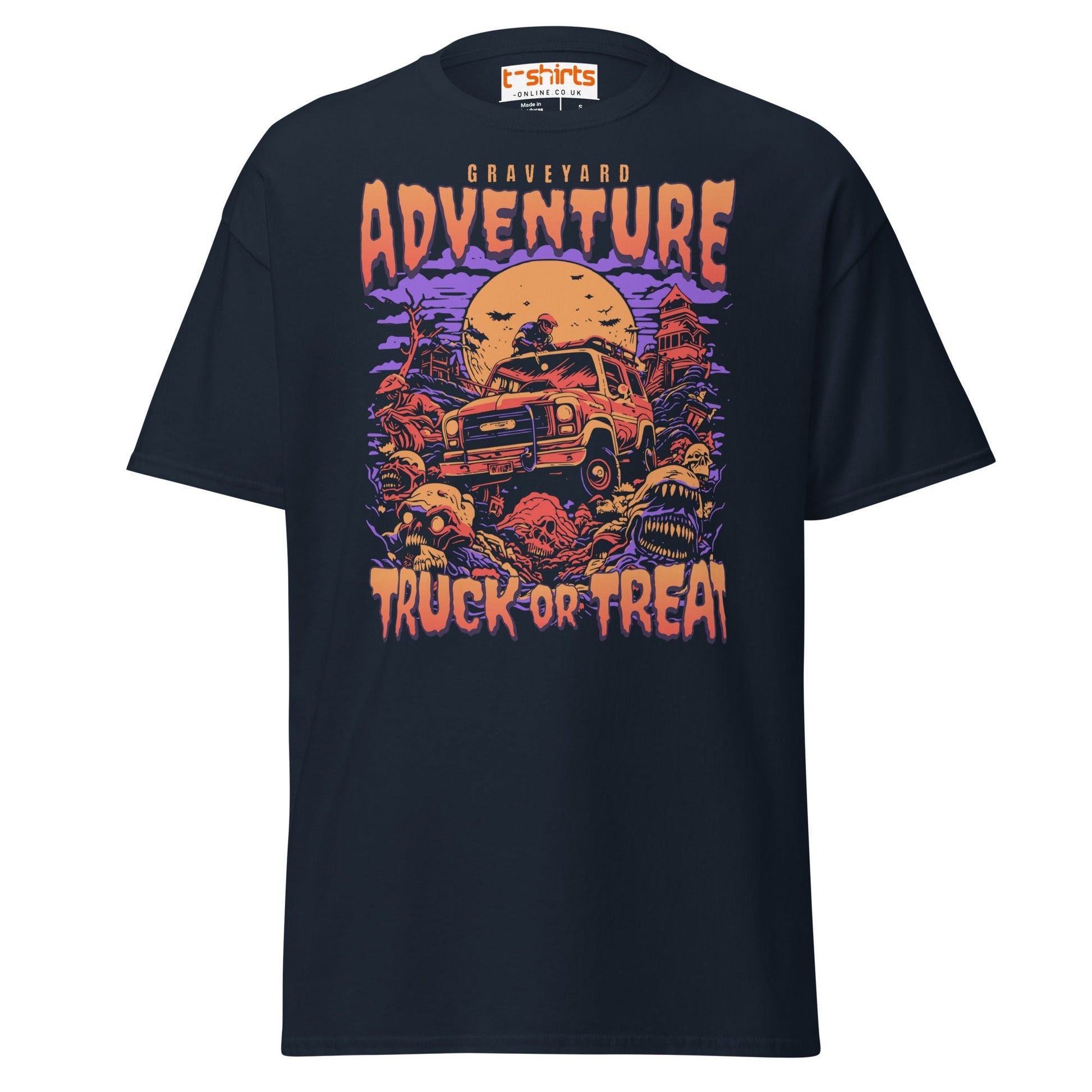 Graveyard Adventure Truck or Treat T-Shirt - Navy - T-Shirts Online