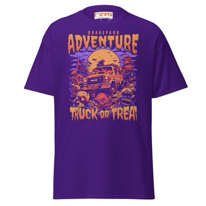 Graveyard Adventure Truck or Treat T-Shirt - Purple - T-Shirts Online