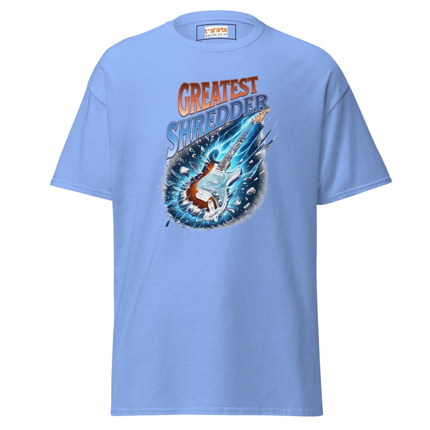 Greatest Shredder T-Shirt | Guitar Music Tee - Carolina Blue - T-Shirts Online