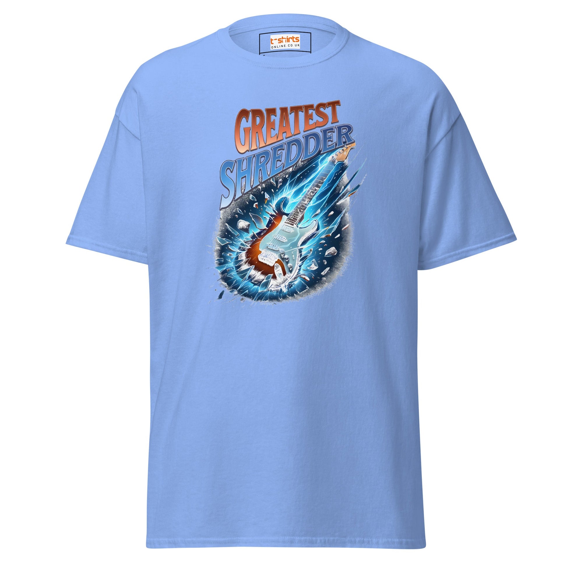 Greatest Shredder T-Shirt | Guitar Music Tee - Carolina Blue - T-Shirts Online