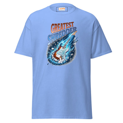 Greatest Shredder T-Shirt | Guitar Music Tee - Carolina Blue - T-Shirts Online