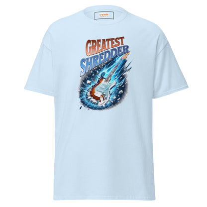 Greatest Shredder T-Shirt | Guitar Music Tee - Light Blue - T-Shirts Online