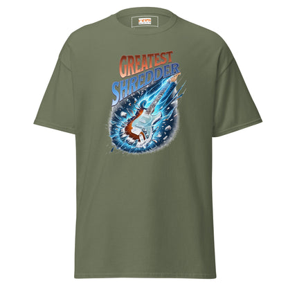 Greatest Shredder T-Shirt | Guitar Music Tee - Military Green - T-Shirts Online