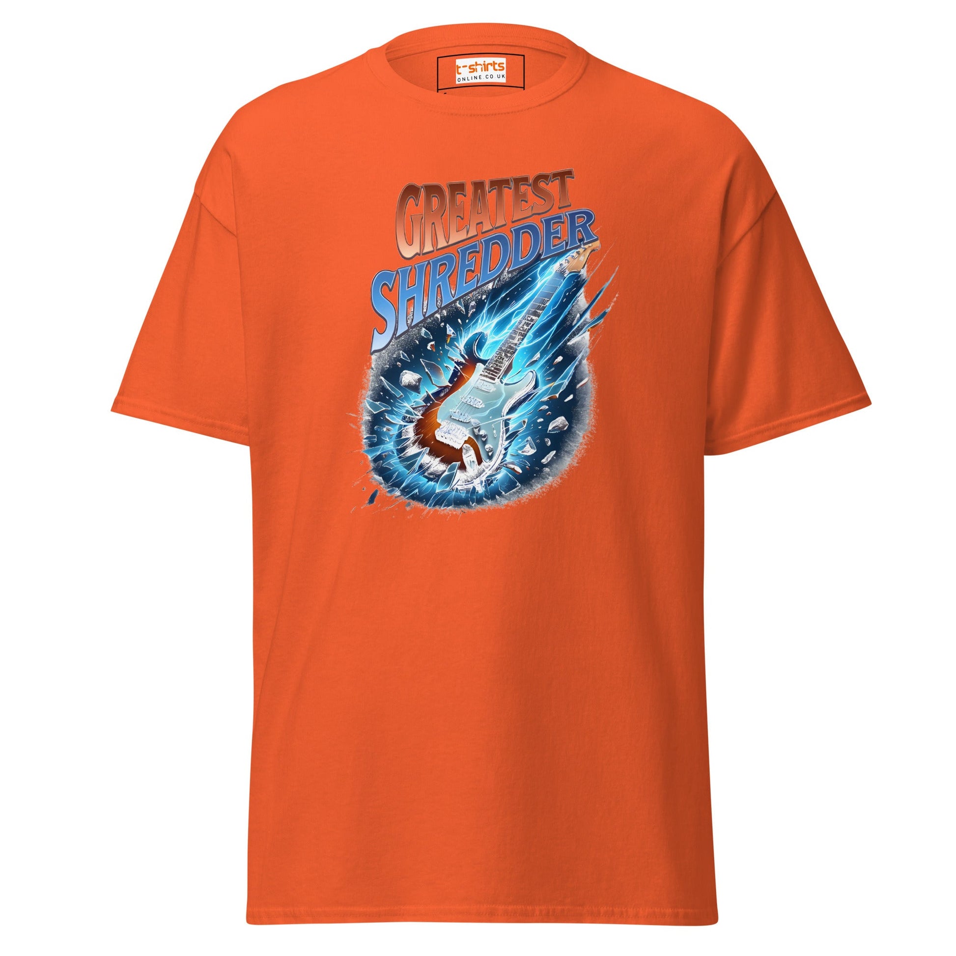 Greatest Shredder T-Shirt | Guitar Music Tee - Orange - T-Shirts Online