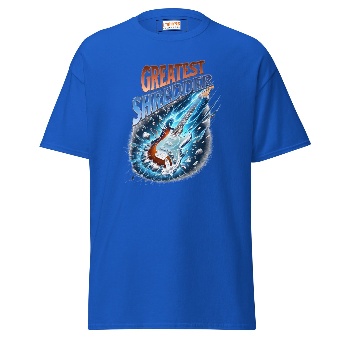 Greatest Shredder T-Shirt | Guitar Music Tee - Royal - T-Shirts Online