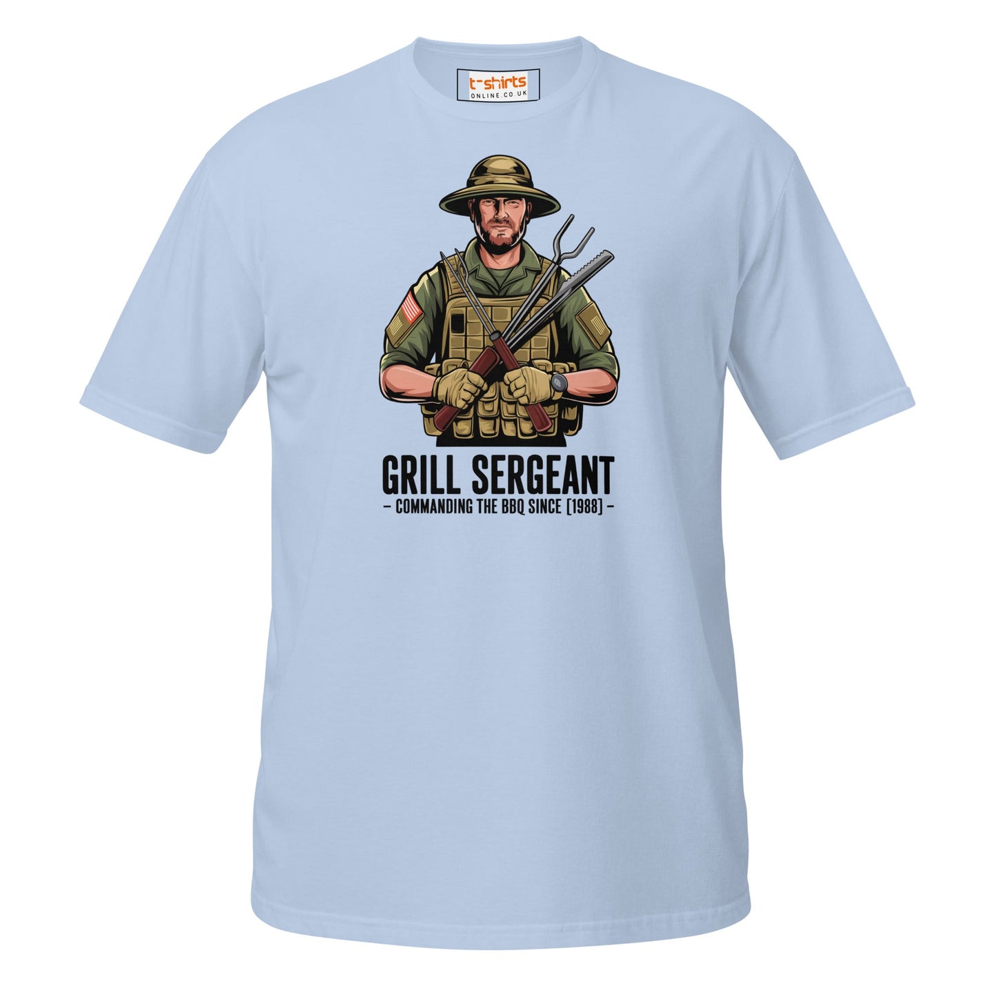 Grill Sargeant T-Shirt | Army Barby T-Shirt - Light Blue - T-Shirts Online