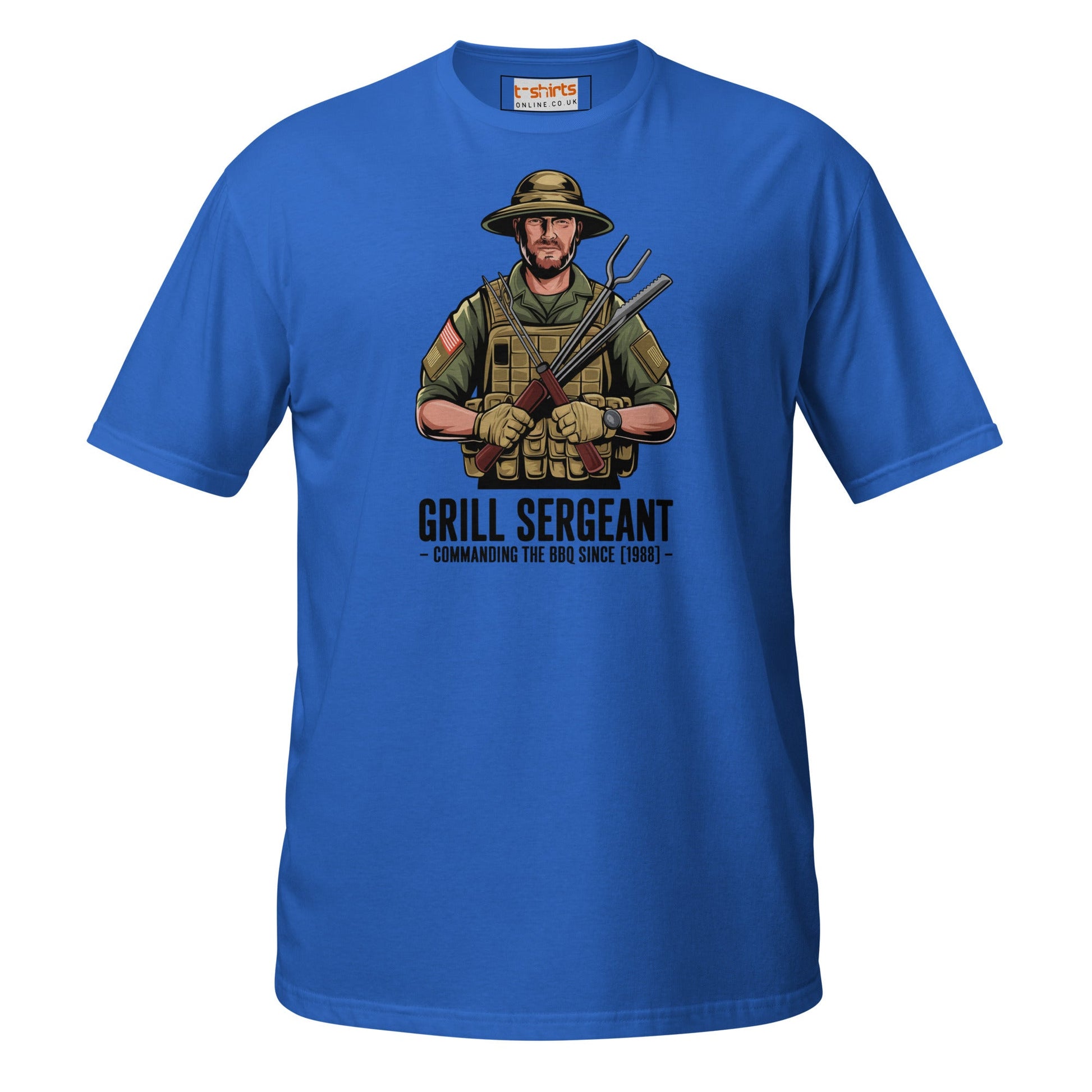 Grill Sargeant T-Shirt | Army Barby T-Shirt - Royal - T-Shirts Online