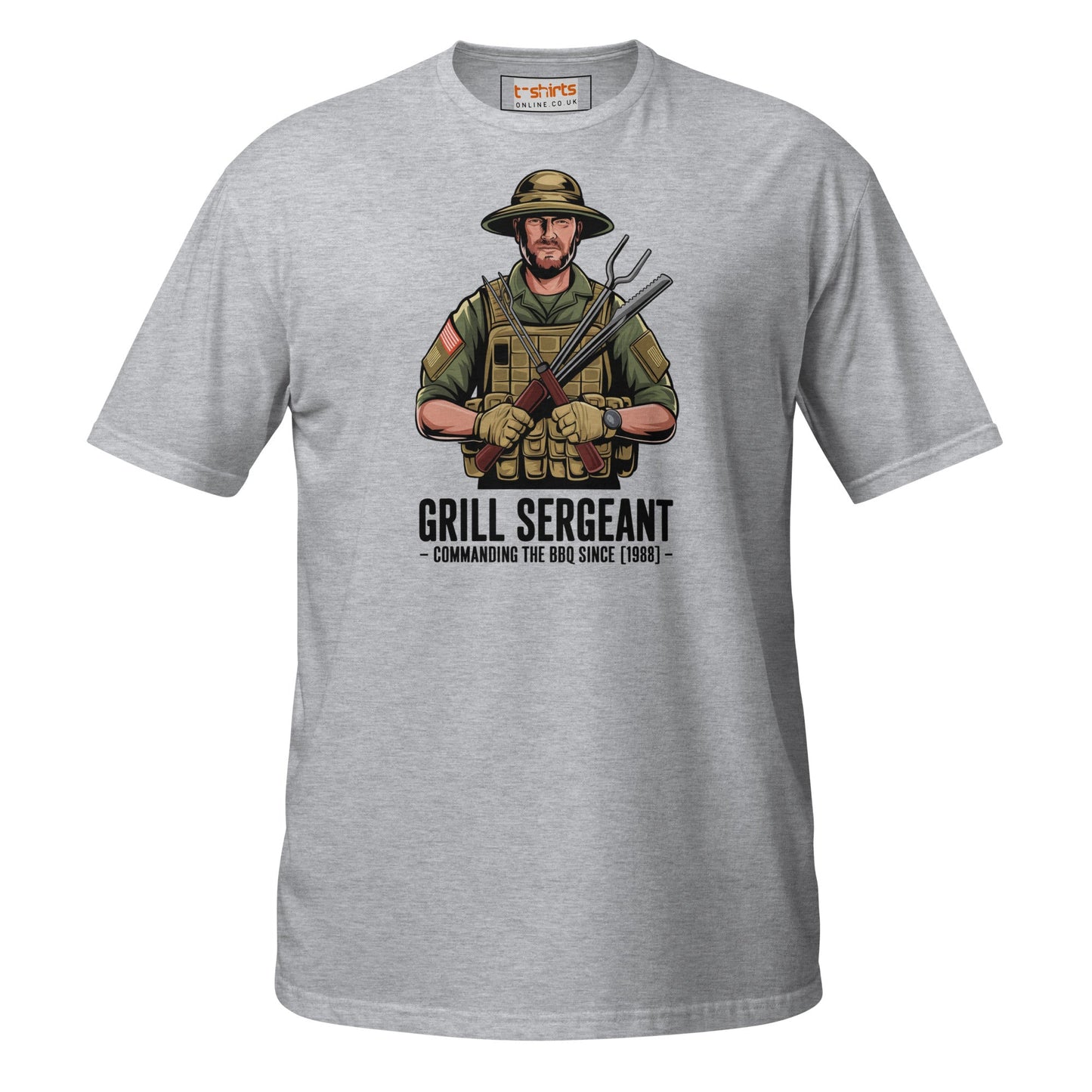 Grill Sargeant T-Shirt | Army Barby T-Shirt - Sport Grey - T-Shirts Online