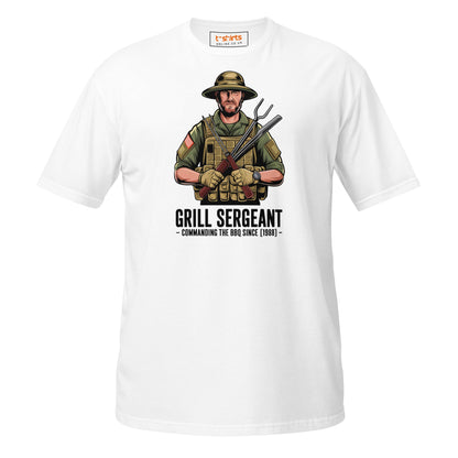Grill Sargeant T-Shirt | Army Barby T-Shirt - White - T-Shirts Online