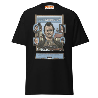 Groundhog Day T-Shirt | Retro Comedy Movie Tribute Tee - Black - T-Shirts Online
