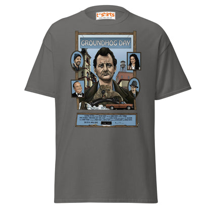 Groundhog Day T-Shirt | Retro Comedy Movie Tribute Tee - Charcoal - T-Shirts Online