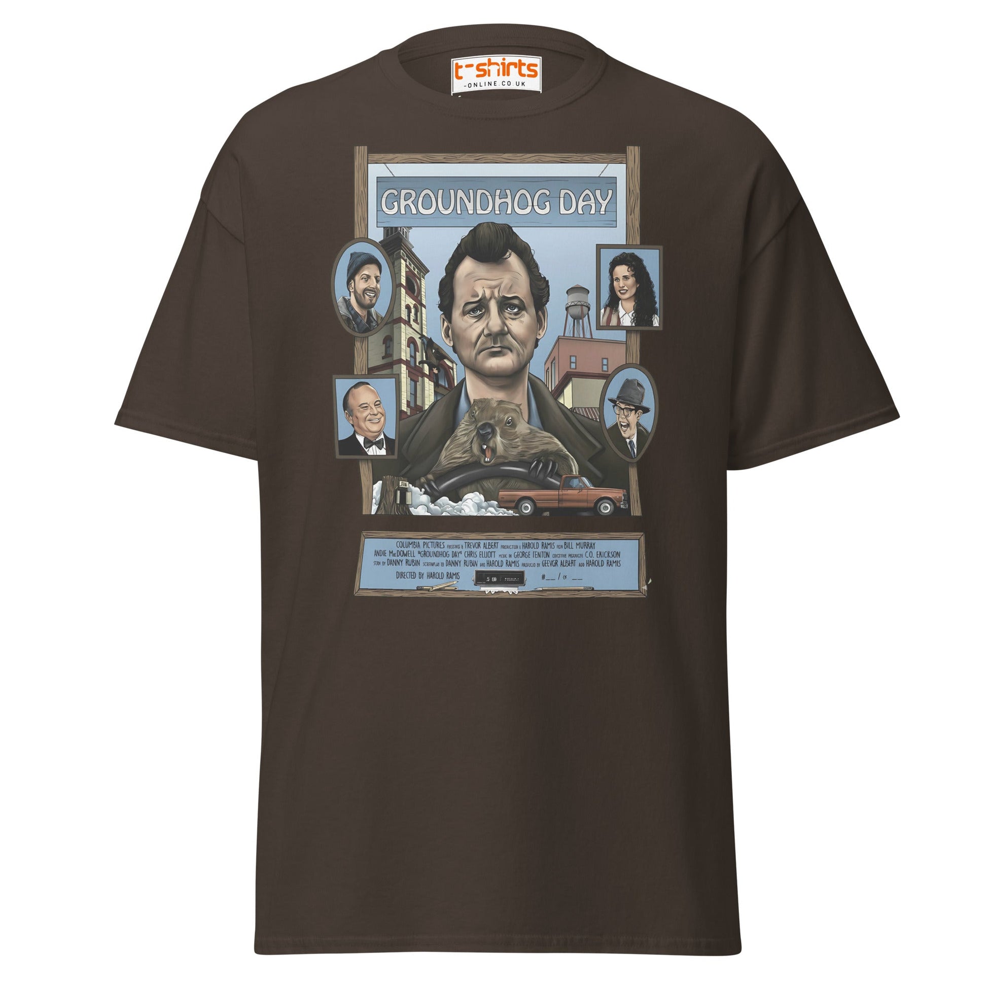 Groundhog Day T-Shirt | Retro Comedy Movie Tribute Tee - Dark Chocolate - T-Shirts Online