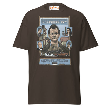 Groundhog Day T-Shirt | Retro Comedy Movie Tribute Tee - Dark Chocolate - T-Shirts Online