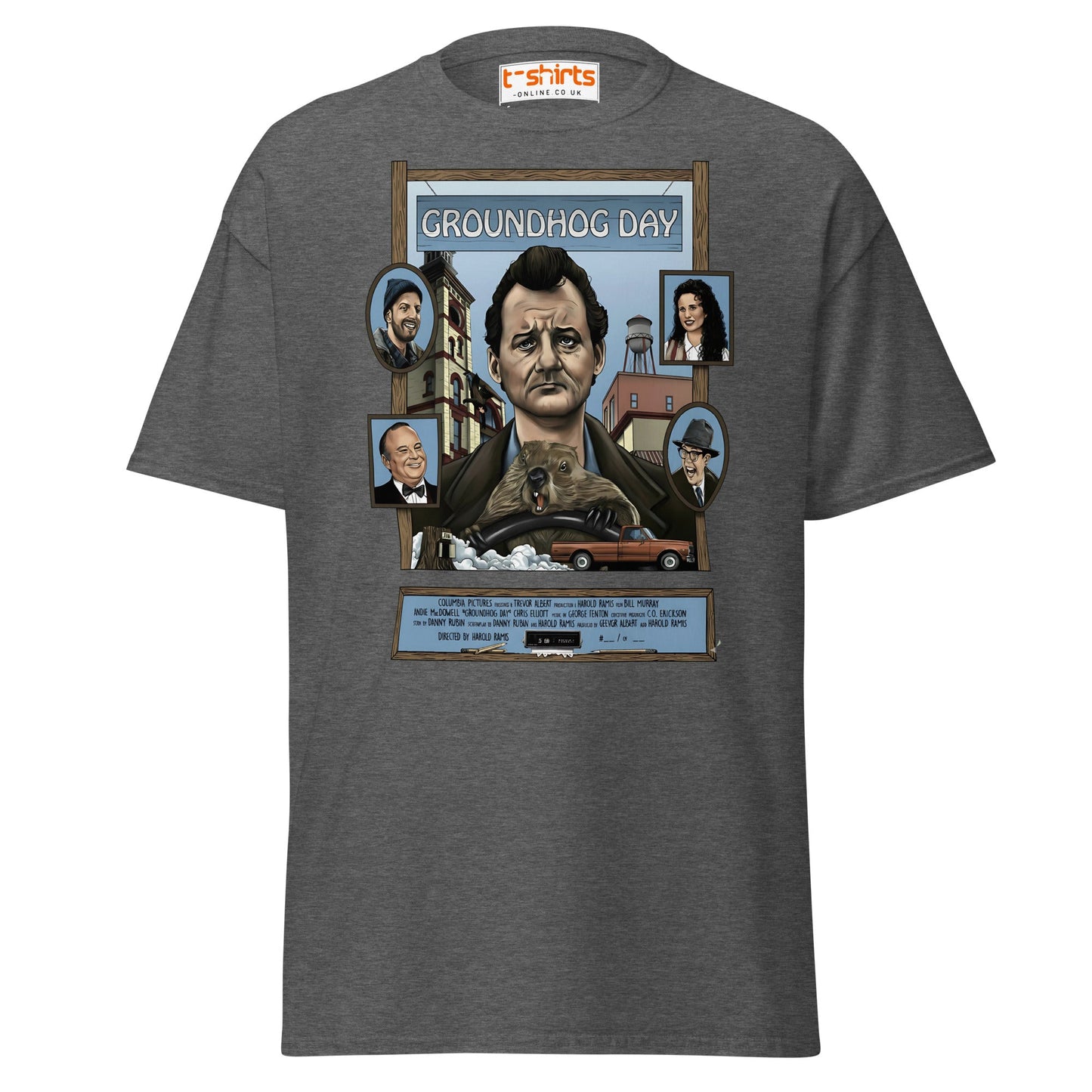Groundhog Day T-Shirt | Retro Comedy Movie Tribute Tee - Dark Heather - T-Shirts Online