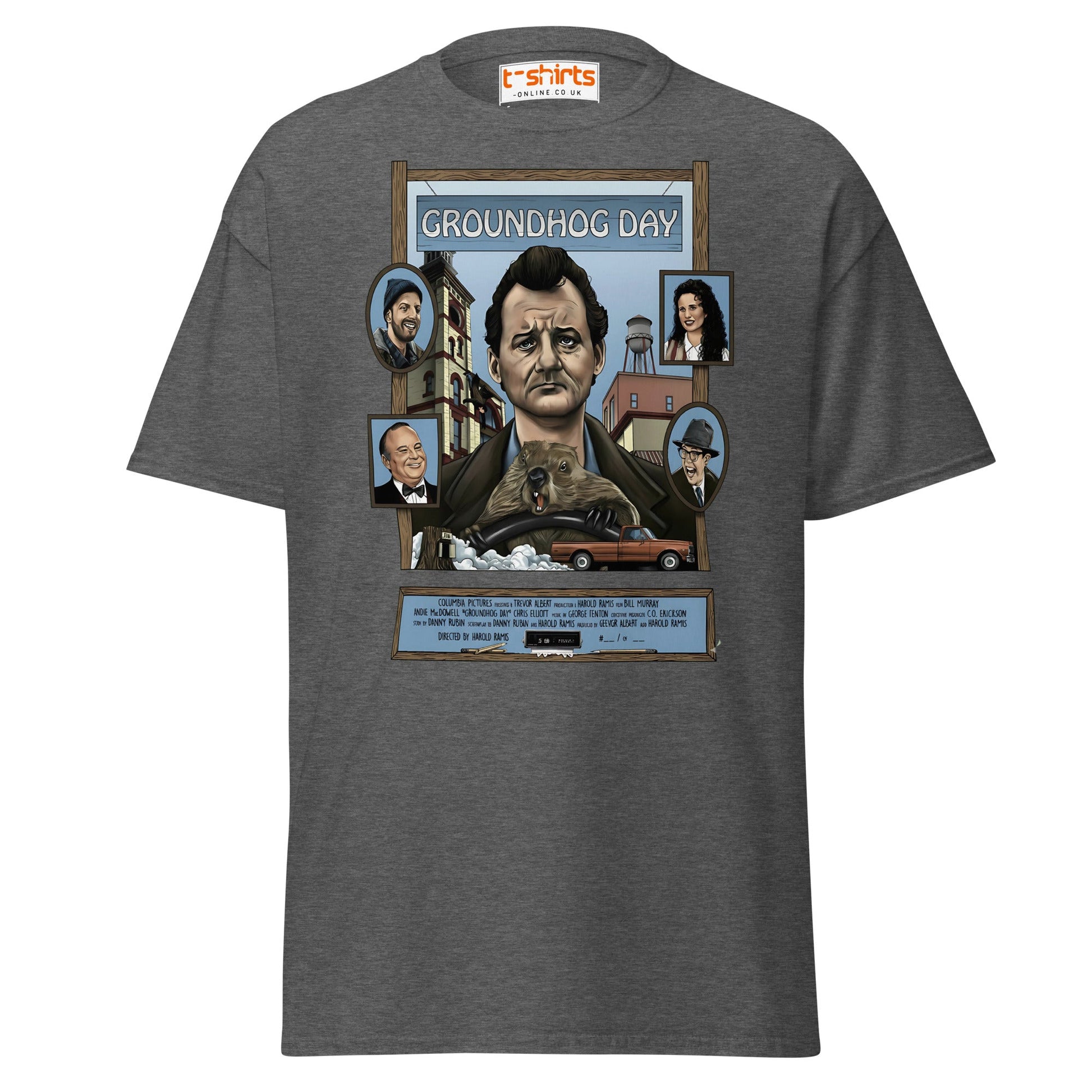 Groundhog Day T-Shirt | Retro Comedy Movie Tribute Tee - Dark Heather - T-Shirts Online