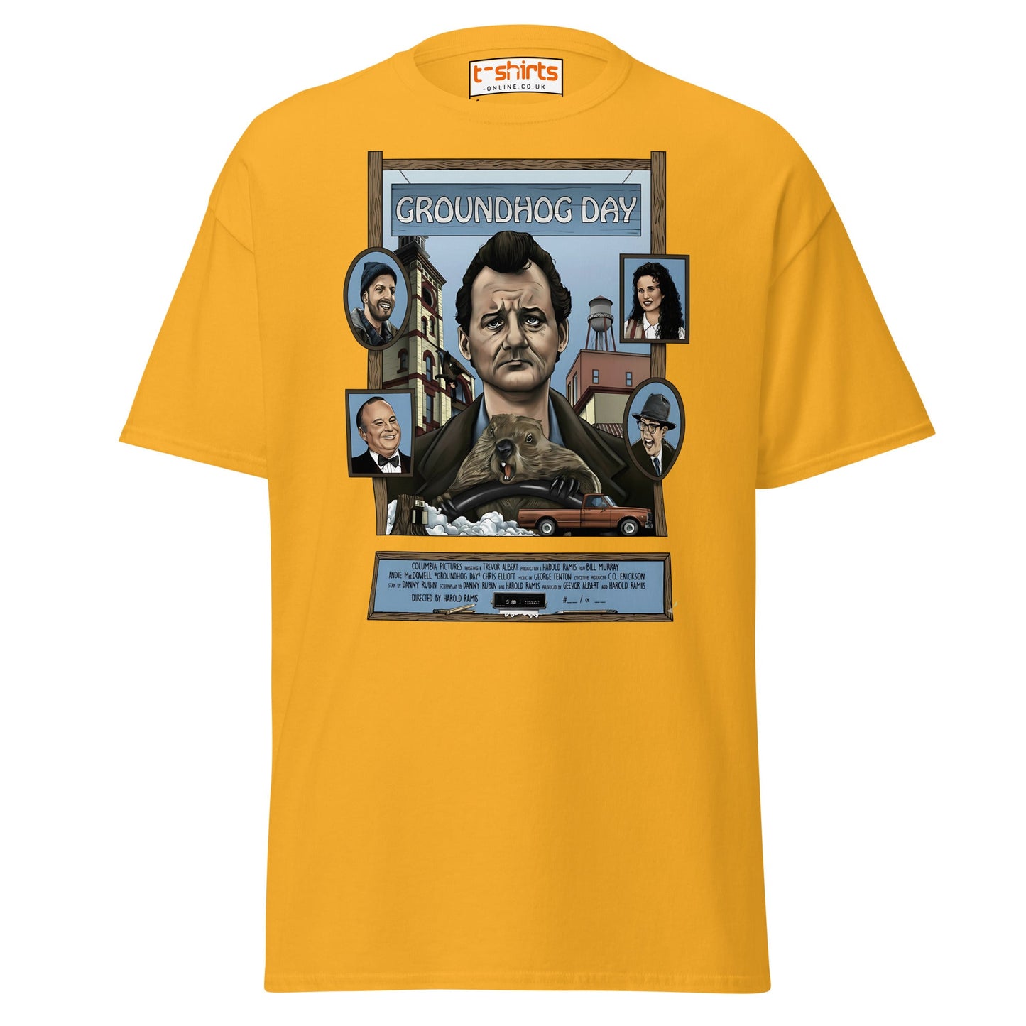 Groundhog Day T-Shirt | Retro Comedy Movie Tribute Tee - Gold - T-Shirts Online