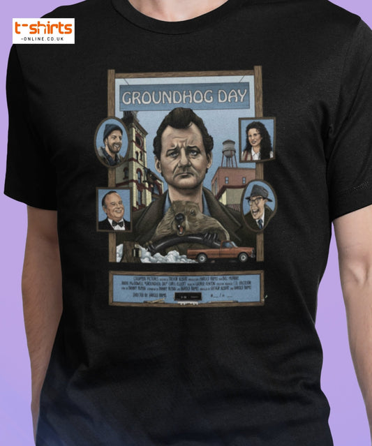 Groundhog Day T-Shirt | Retro Comedy Movie Tribute Tee - Maroon - T-Shirts Online