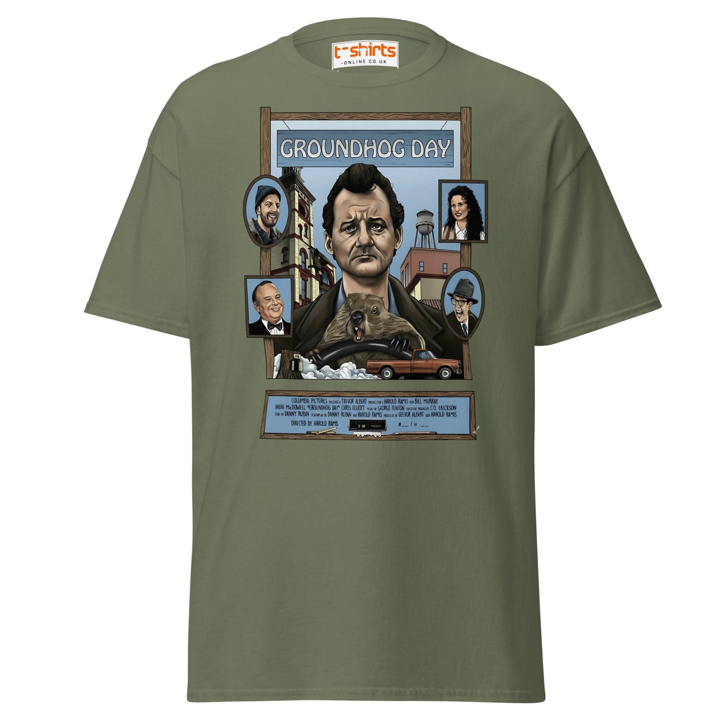 Groundhog Day T-Shirt | Retro Comedy Movie Tribute Tee - Military Green - T-Shirts Online