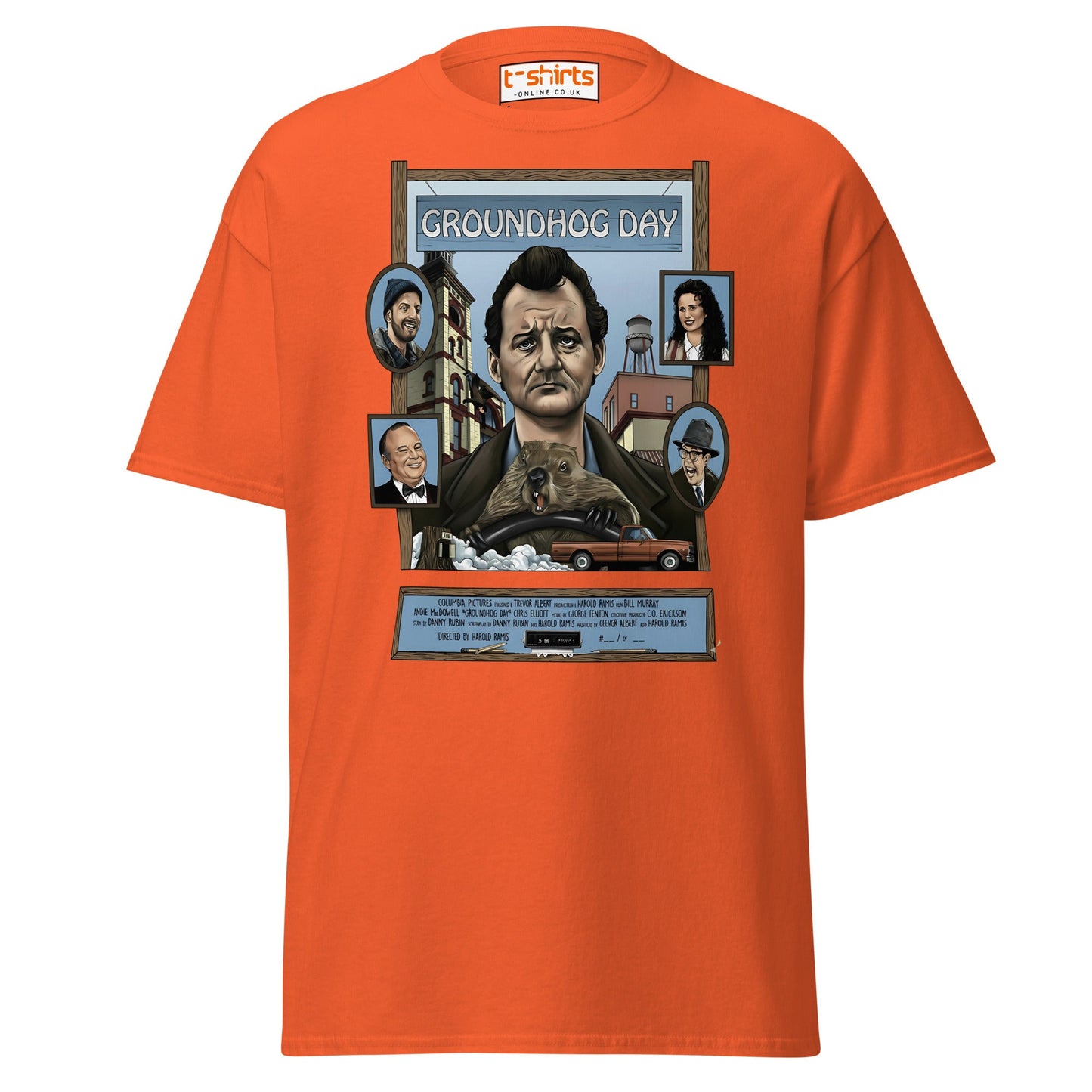 Groundhog Day T-Shirt | Retro Comedy Movie Tribute Tee - Orange - T-Shirts Online