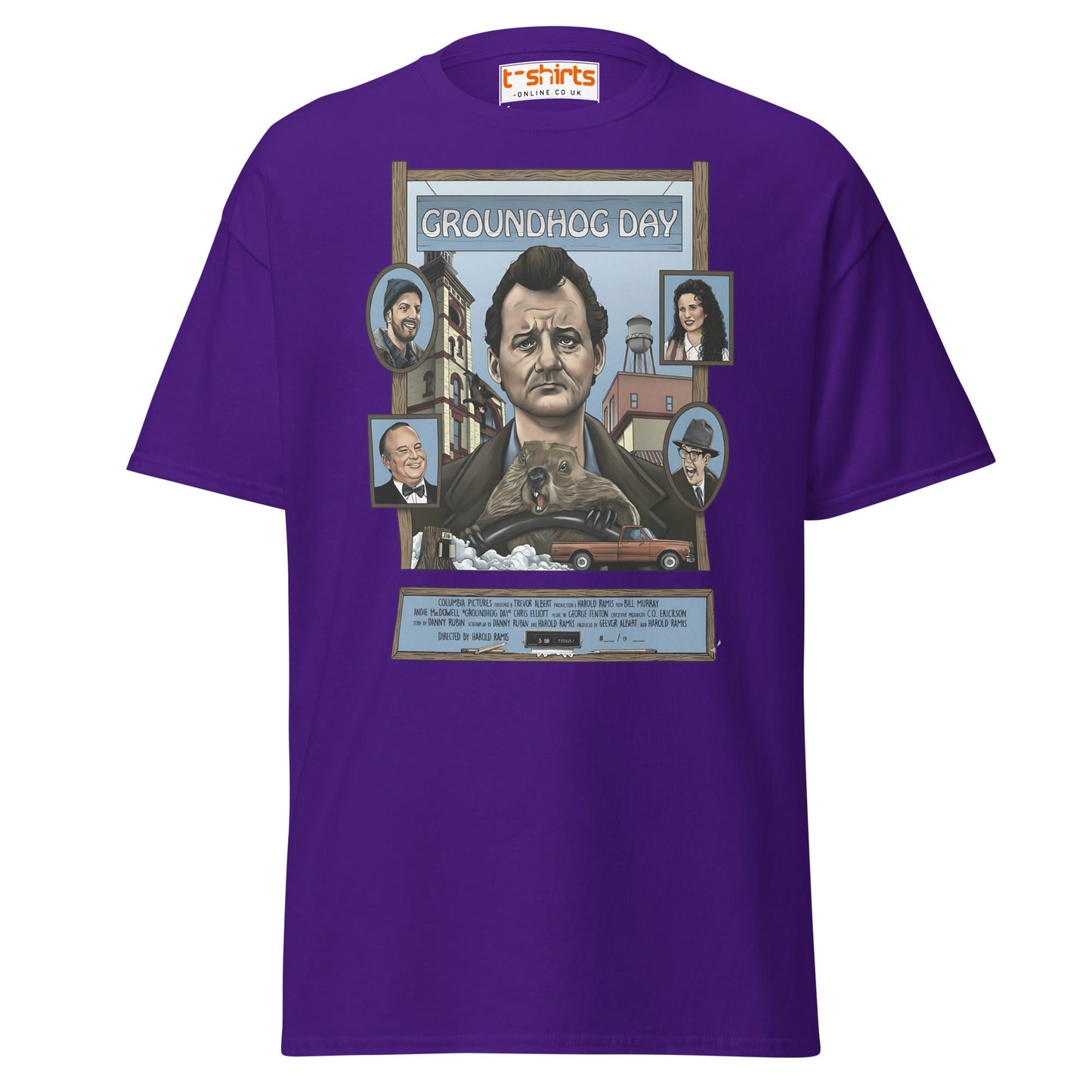 Groundhog Day T-Shirt | Retro Comedy Movie Tribute Tee - Purple - T-Shirts Online