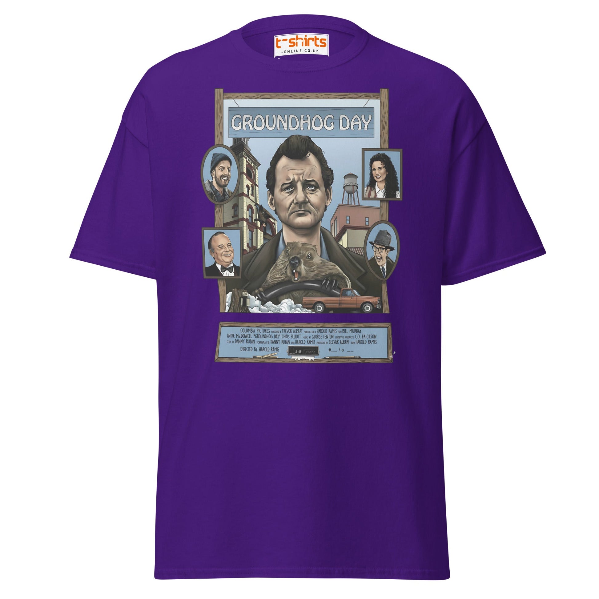 Groundhog Day T-Shirt | Retro Comedy Movie Tribute Tee - Purple - T-Shirts Online
