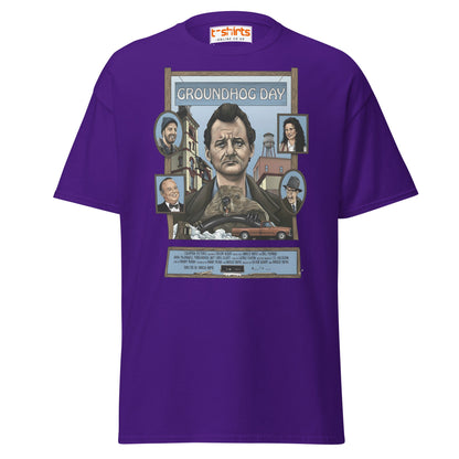 Groundhog Day T-Shirt | Retro Comedy Movie Tribute Tee - Purple - T-Shirts Online