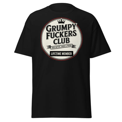 Grumpy F*ckers Club - Lifetime Member Tee - Black - T-Shirts Online